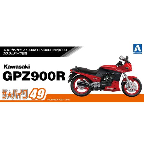 Aoshima Bunka Kyozai (AOSHIMA) 1/12 Scale The Bike Series No. 49 Kawasaki ZX900A GPZ900R Ninja 1990 with Custom Parts Plastic Model Kit