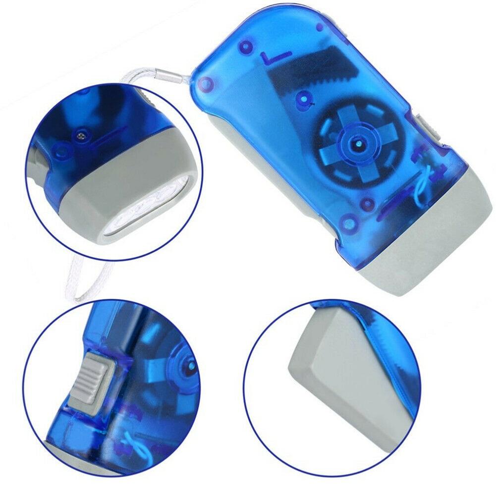 Portable Hand Pressing LED Night Flashlight Self-Powered Dynamo Crank Power Wind Up Manual Power Generation For Camping Riding