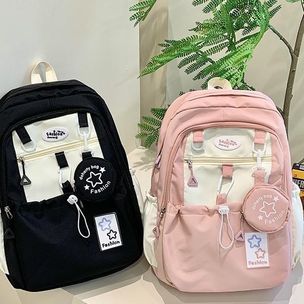 Schoolbag backpack women's 1011 new cute girl schoolbag Korean version junior high school high school students large capacity high value backpack