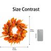 50cm Autumn Leaf Wreath Front Door Decoration Thanksgiving Fall Harvest Festival Seasonal Home Decor Artificial Leaf Garland
