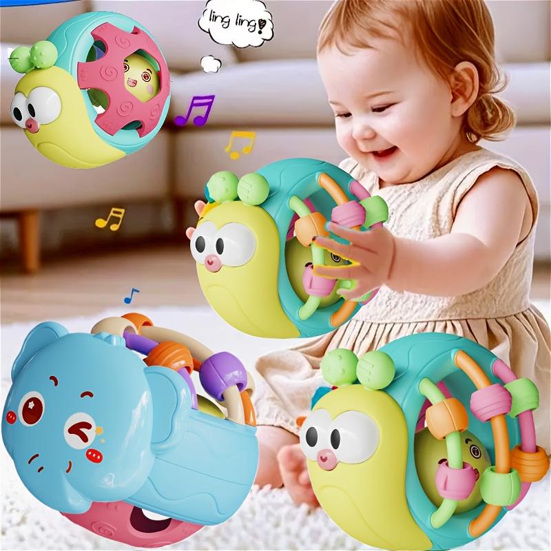 Cute and Interesting Hand-Held Baby Rattle, Puzzle Snail Elephant Rattle Plastic Ball, Plastic Material,Newborn Souvenir Toy BallChristmas Stocking