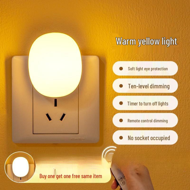 Soft Glow Baby Night Light with Remote Control – Eye-Friendly Plug-In for Bedroom and Nursery