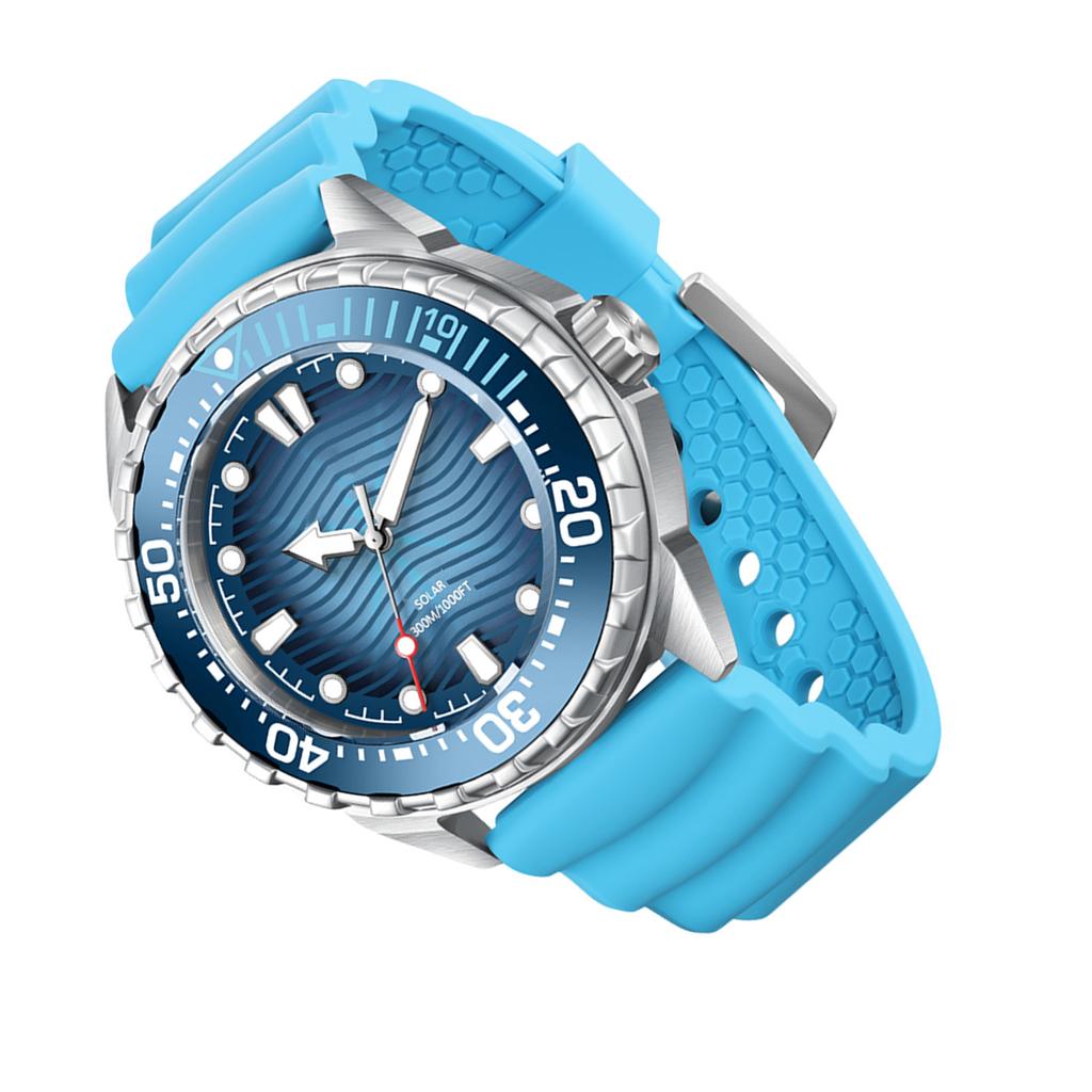 Solární quartzové potápěčské hodinky s noční luminiscencí 300M vodotěsné silikonový řemínek pro muže ženy