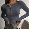 Solid Color Slim Fit Comfortable Versatile Skin-friendly High Elastic Long-sleeved Multi-color Top