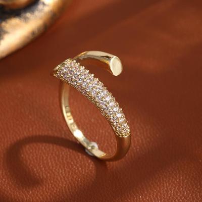 ZAKOL Color Oro Blanco Juego de Anillo y Pulsera de Circonio AAA para Mujer Hombre Circonita Micropavé Brillante Uña Lujo Boda Circonio