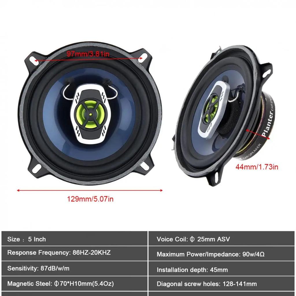 Coaxial Speakers 5 Inch 500W 2 Way Car Coaxial Auto Audio Music Stereo Full Range Frequency Hifi Speakers Non Destructive