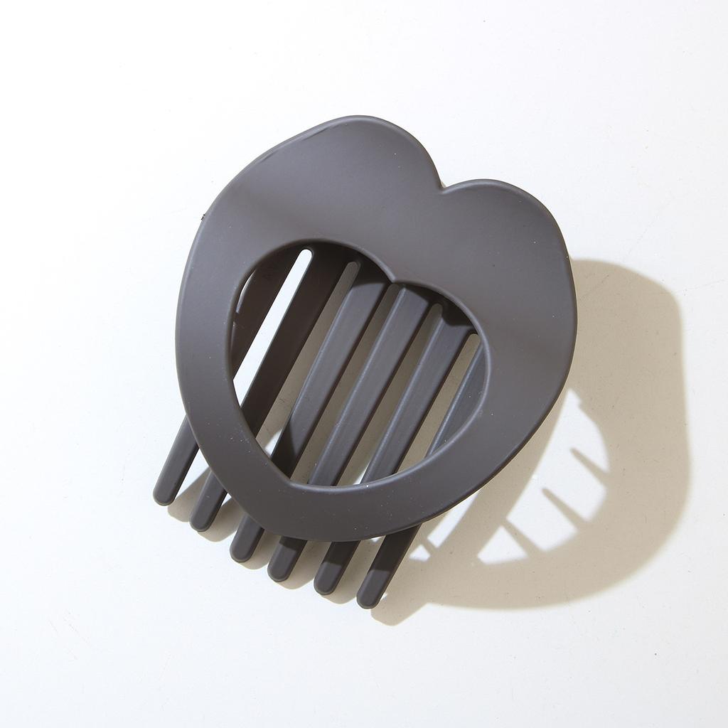 Simple Clip Heart-shaped Hairpin Duckbill Clip with Strong Grip for Back of Head Bun Hollow Head Ornament
