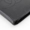 Chanel COCO Mark Name Card Holder Card Case Black Caviar Skin Women Used