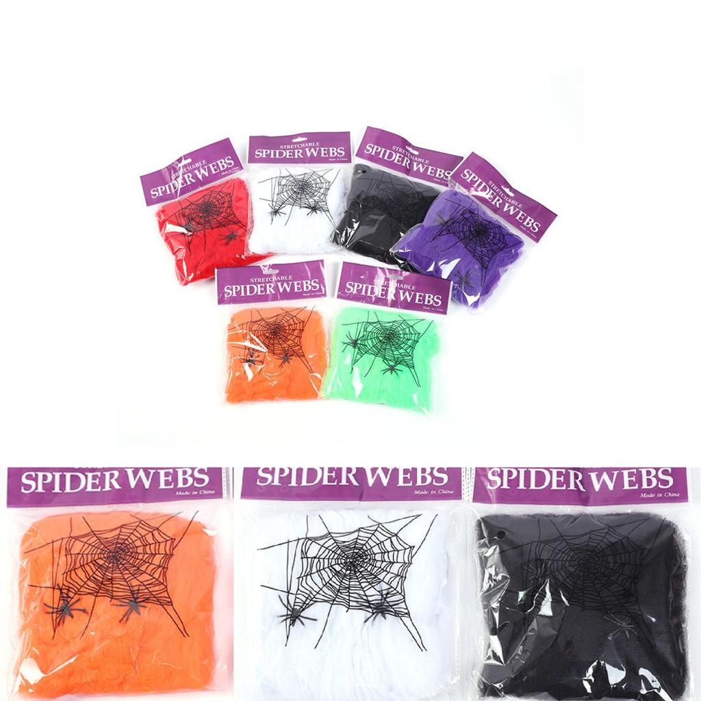 Spider Web 2 Spiders Halloween Party Decorations Retractable Spider Dress Fancy