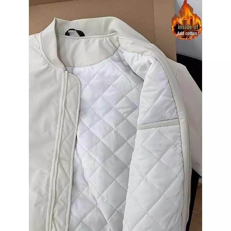 Men's American Style Thickened Flight Jacket for Autumn and Winter - Cotton Padded, Clean Fit Baseball Coat