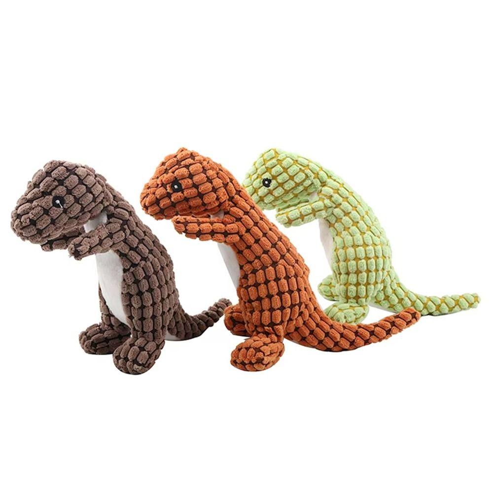 33cm Portable Dinosaur Shape Dogs Tooth Cleaning Sounding Pet Companion Interactive Soft Cats