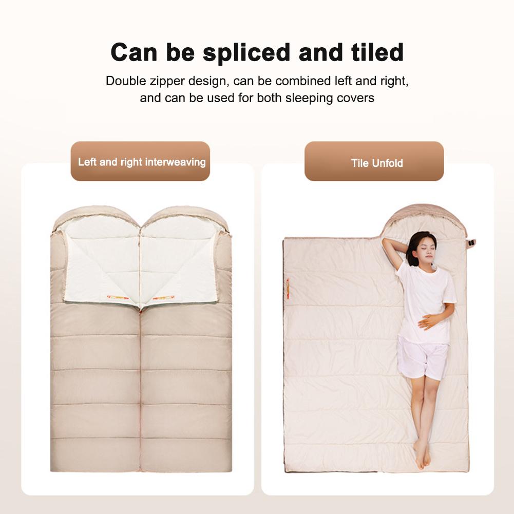 Envelope Sleeping Bag with Compression Sack 3 Season Sleeping Bag Washable Compact for Outdoor Traveling Hiking