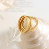 Korean Style Matte Titanium Steel Women's Minimalist Ring Set - Non-Fading, Cold Style Jewelry