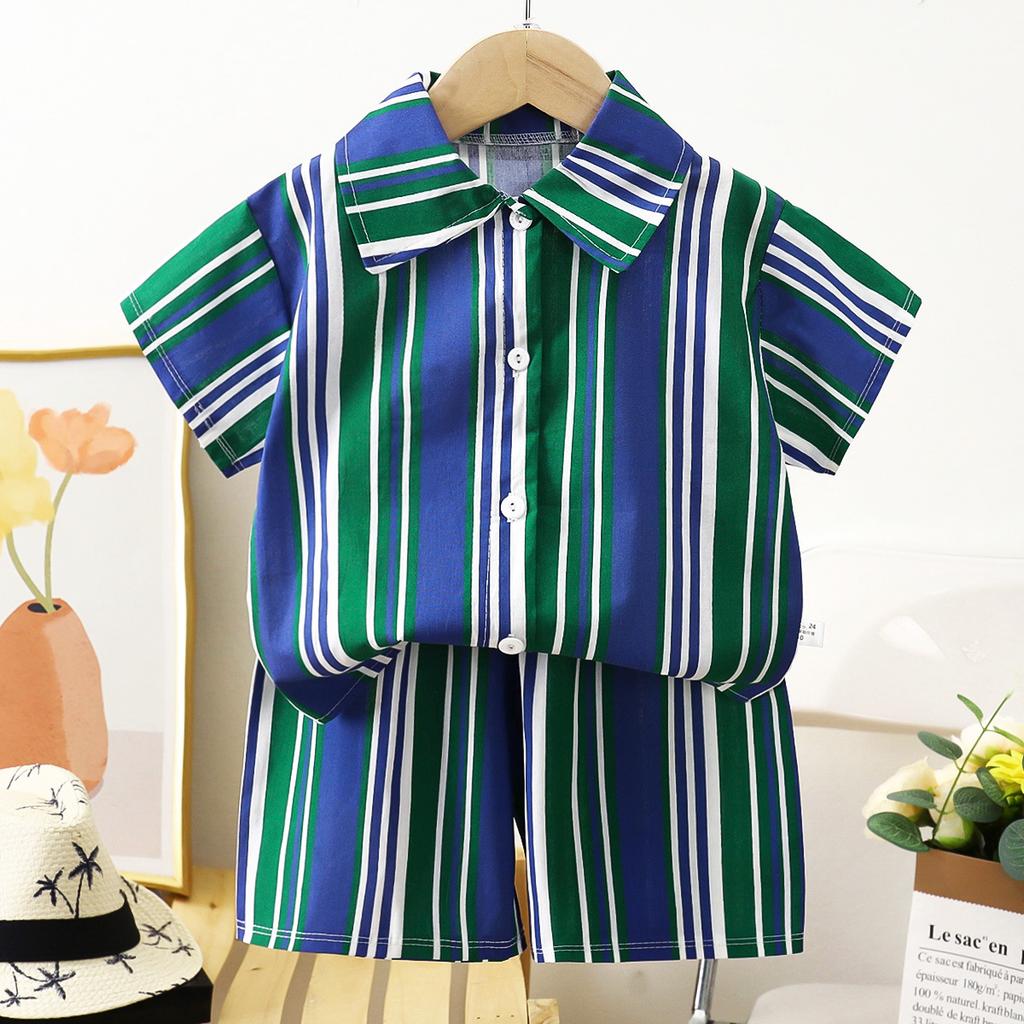 Children's Summer Suit Boys' Summer Suit Baby's Short Sleeved Shorts T-shirt Loose Shirt Trendy Children's Clothing