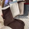 Grey Cashmere Socks Socks Thickened Warm Sheep Wool Stockings Rolled Hemmed Stacked Socks In Winter