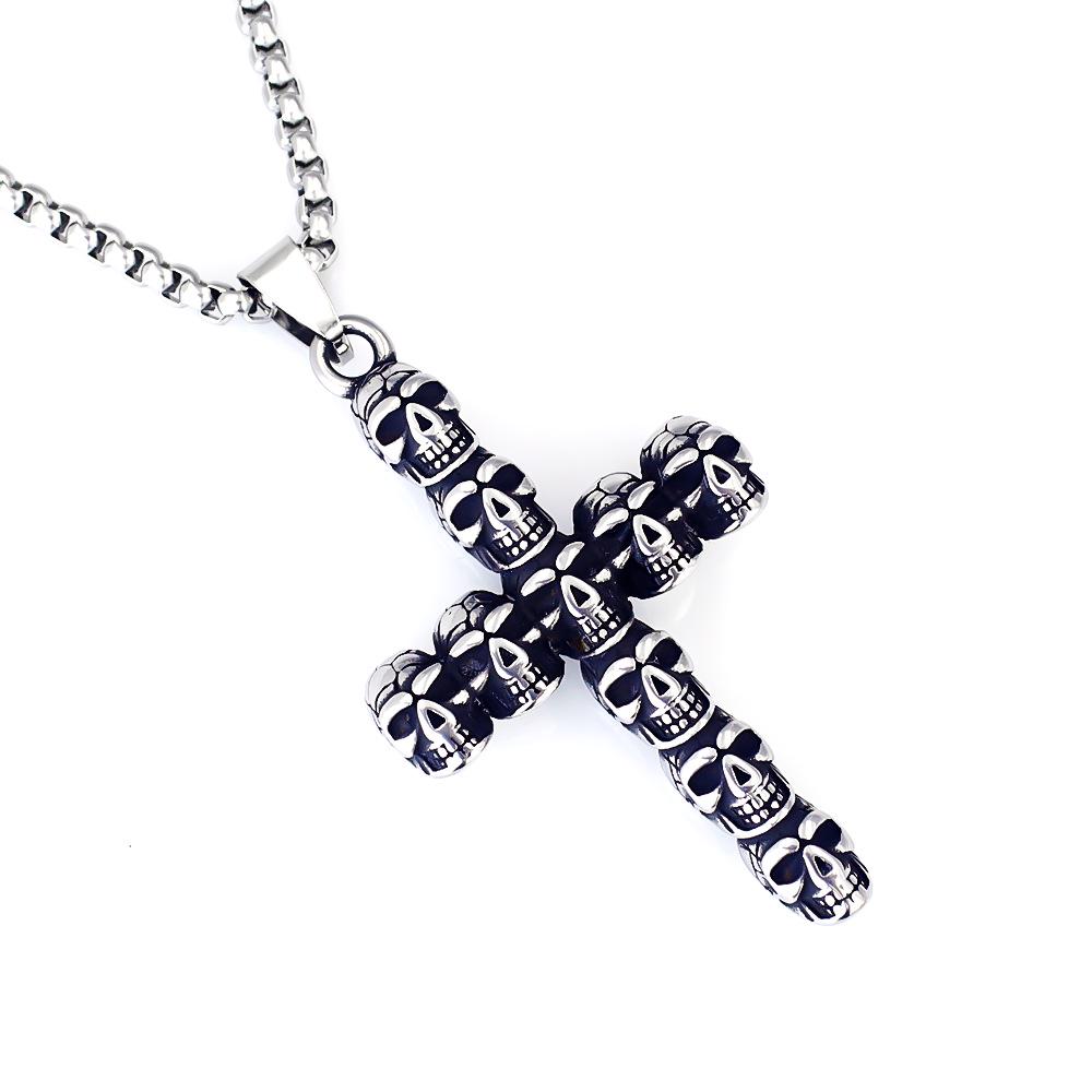 Hip Hop Chinese Dragon Embossed Round Pendant Necklace for Men and Women - Titanium Stainless Steel.