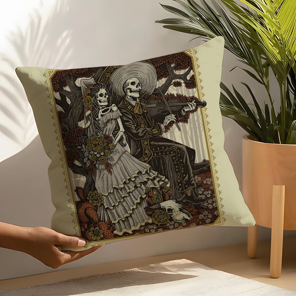 Festival Day of the Dead Art Pillow Case Linen Cushion Covers For Decorative Sofa Home Pillows Case Car Chair Pillows Cases
