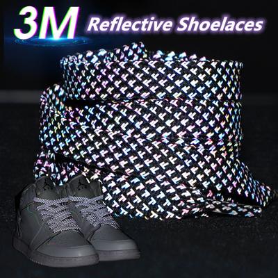 3M Reflektierende Schnürsenkel für Turnschuhe, flache leuchtende Schnürsenkel, coole im Dunkeln leuchtende Schnürsenkel, Sportschnürsenkel für Erwachsene und Kinder