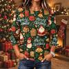 Women's Christmas Print Long Sleeve Neck Pullover Top