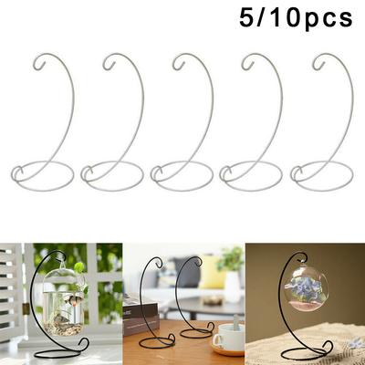 Household 23CM Iron Holder Hanging Candlestick Glass Ball Basket Light Lantern Stand Small Objects Decoration Home Decor Parts