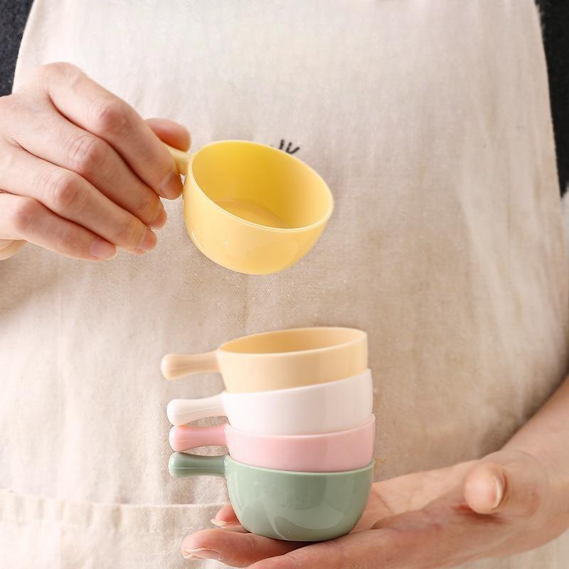 Mini Seasoning Plate, Household Small Sauce Plate, Plastic Small Plate with Handle, Hot Pot Salad Seasoning Plate