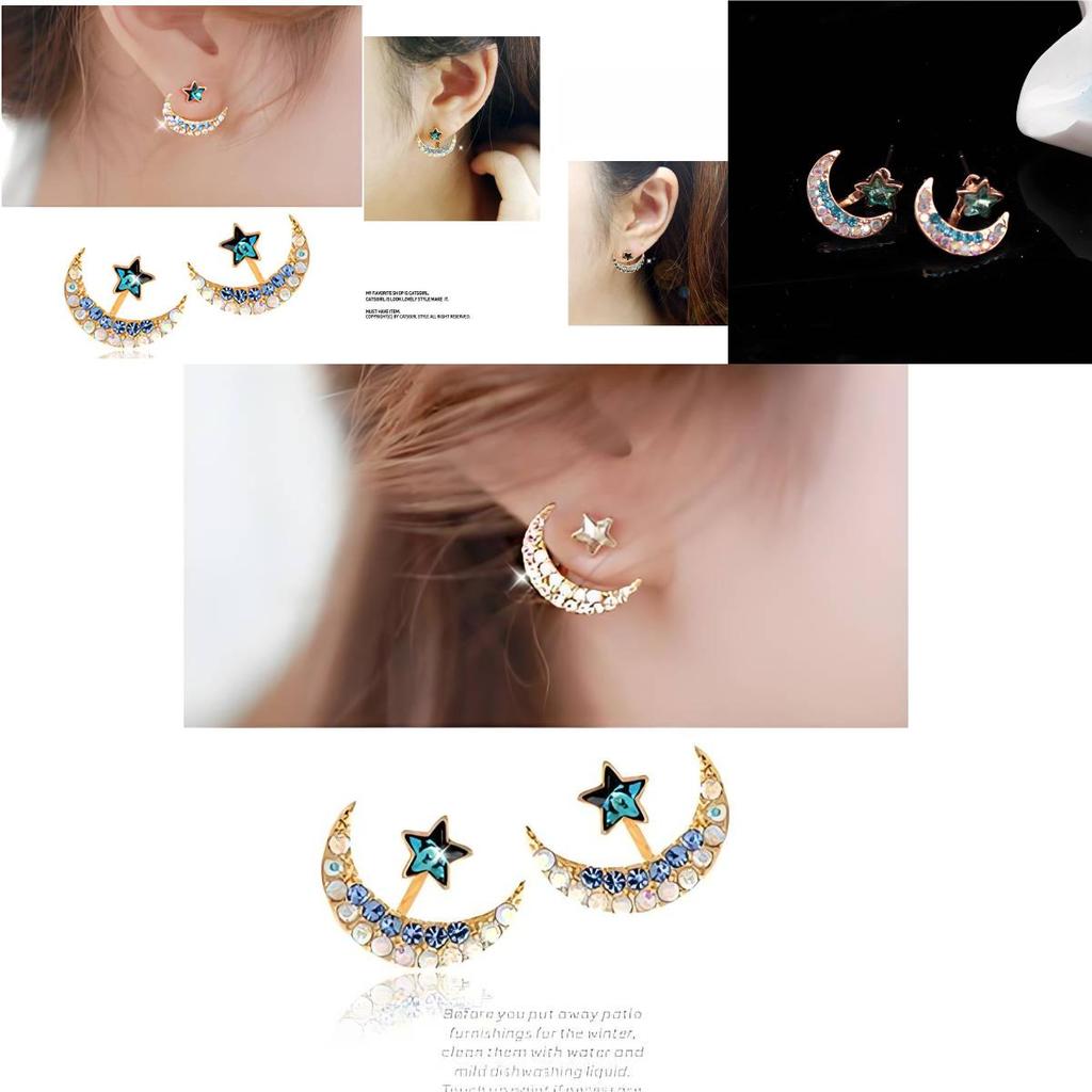 Stunning 2019 New Korean Style Star And Moon Alloy Earrings For Vintage Fashion Lovers
