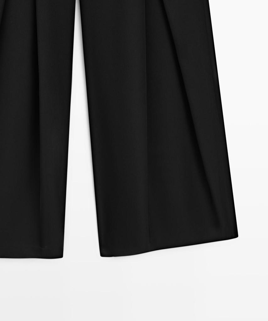 Masimodutti Pintuck Detail Satin Pants