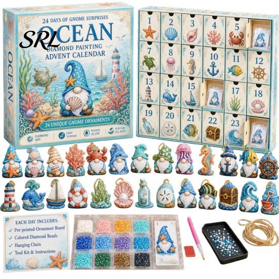 Calendario dell'Avvento di Halloween 31 Giorni Calendario Gnomo, Natale Fai da Te Arte con Diamanti Finti Artigianato Festivo Regalo per la Famiglia Kit, Ornamenti da Appendere Fatti a Mano