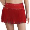 Fete Strălucitoare Strass Ciucure Fustă Scurtă Culoare Uni Dans Latin Scenă Performanță Îmbrăcăminte