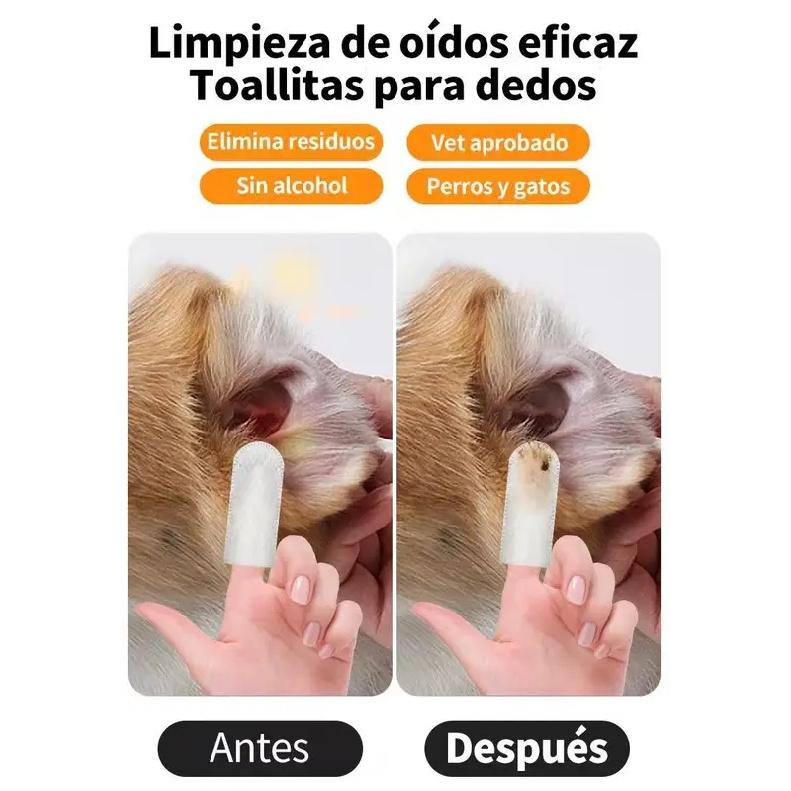 Pet Ear Cleaning Finger Cots Wipes 50Pcs Disposable Dog Cat Ear Care Wipes Gentle Remove Ear Wax Odor Pet Hygiene Supplies