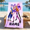 Personalized Name Fantasy Sisters Stylish Digital Printing Beach Towel Quick‑Drying Absorbent Blanket for Beach Pool Gym Travel