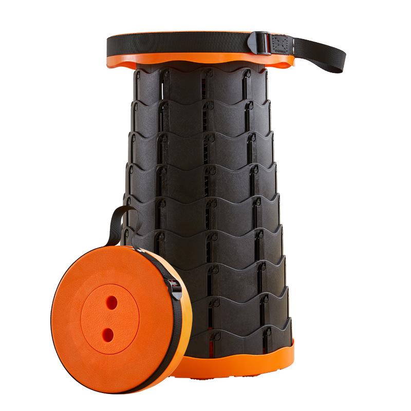Portable Folding Telescopic Stool Lightweight Plastic Subway Queuing Chair and Outdoor Camping Fishing with Carry Bag
