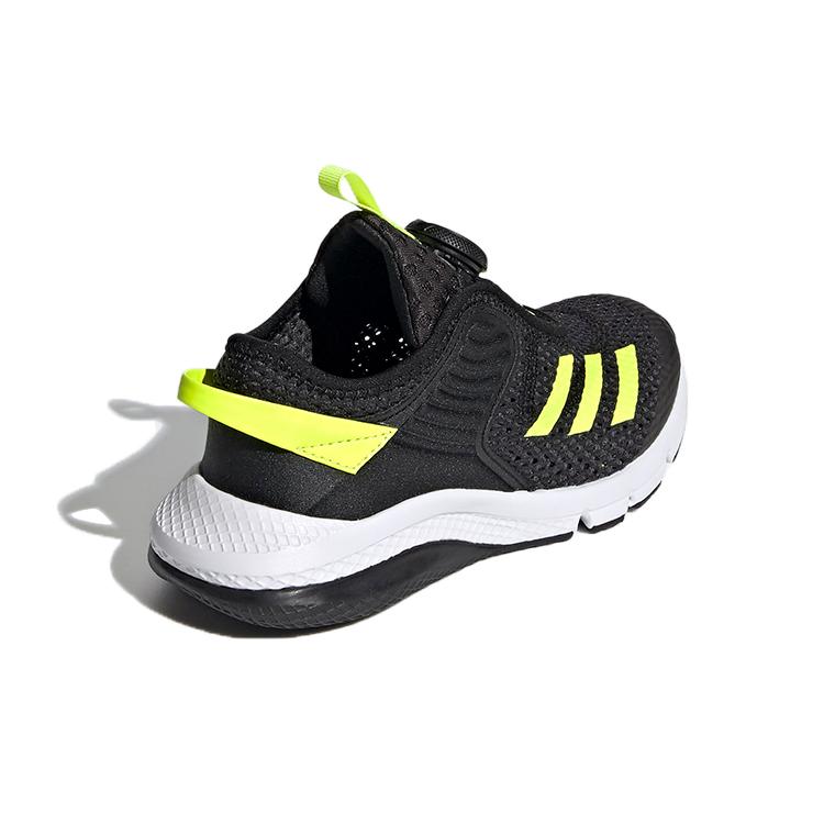 adidas Activefle Boa Abrasion Resistant Low Top Running Shoes Black Green Kids' FY0280