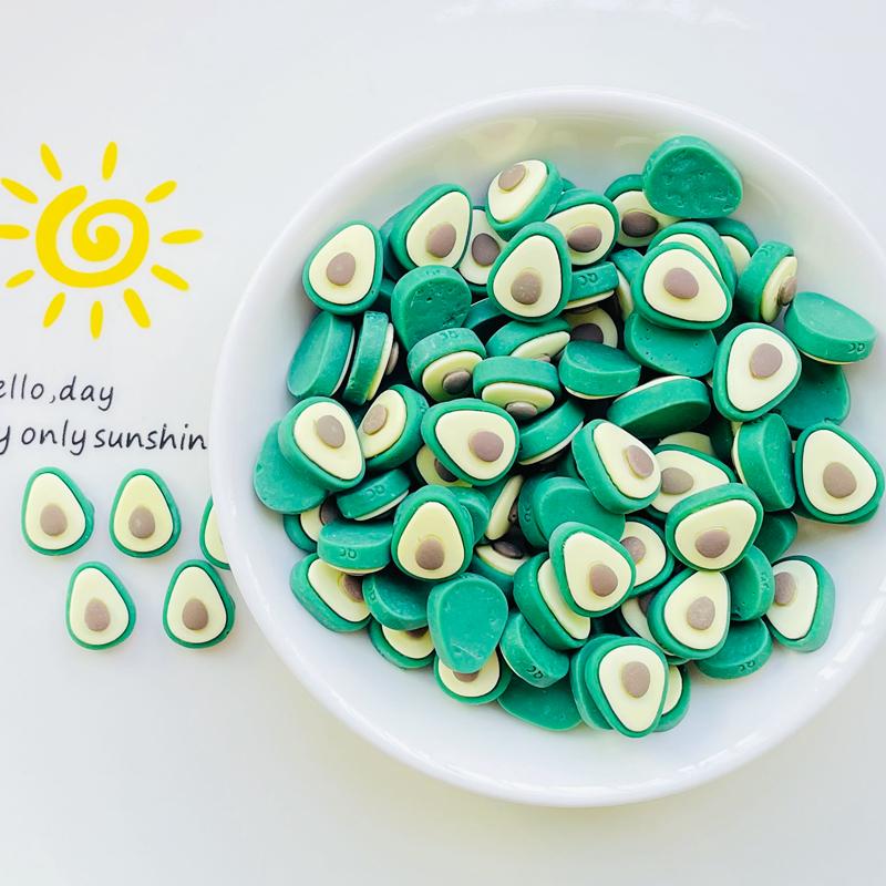 30 Pcs 14*11Mm Cute Mini Fruit Cartoon Avocado Resin Scrapbook Diy Jewelry Wedding Hairpin Decorate Accessories A96