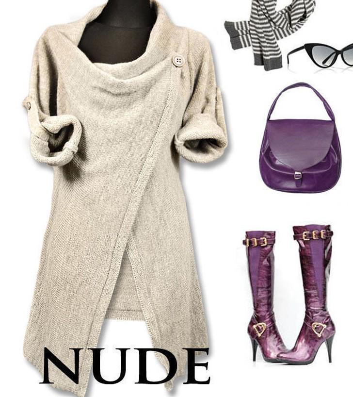 2018 Autumn/Winter Women's Irregular Knit Cardigan Sweater Coat