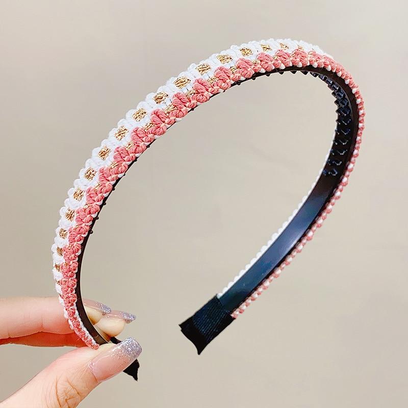 

Прості обручі для волосся ручної роботи для дівчаток Вінтажні гумки для волосся Soild Пов язка на голову для жінок Аксесуари для волосся Обруч для краватки для миття обличчя