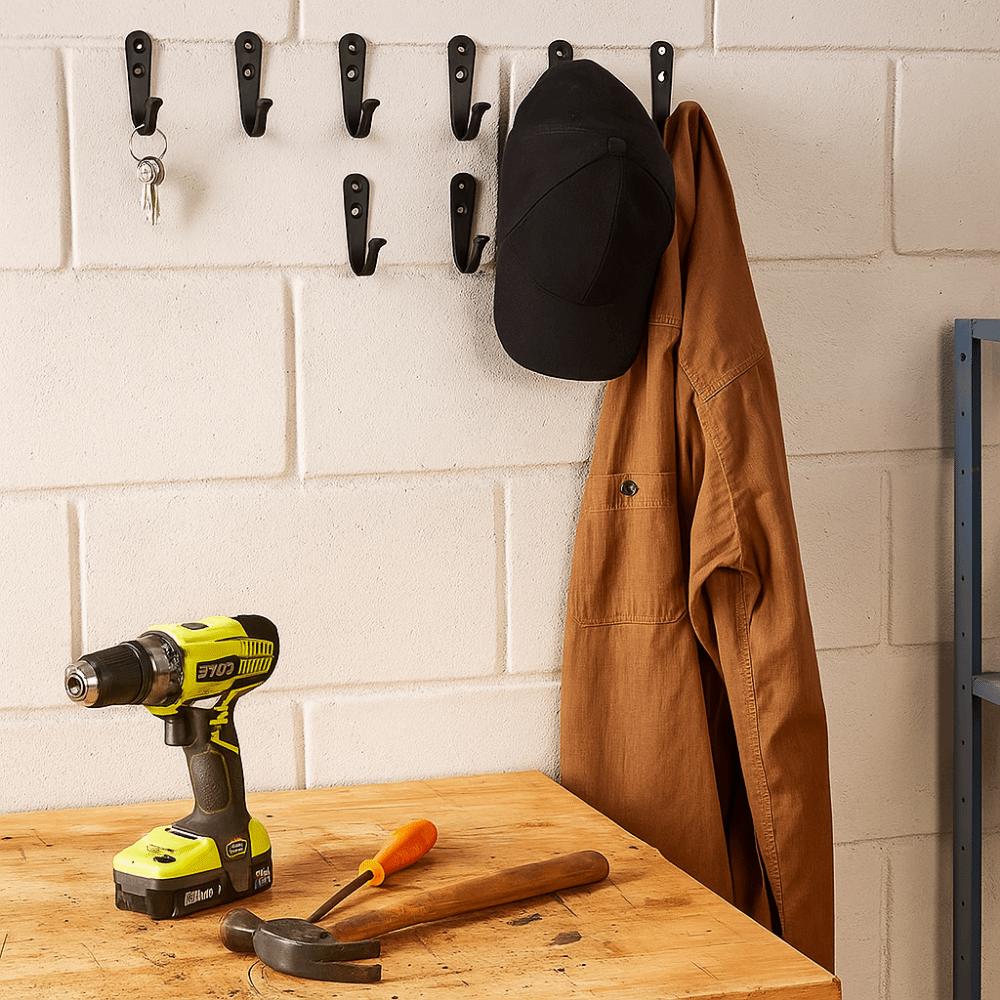 10Pcs Retro Style Wall Mounted Coat Hooks Metal Coat Single Hanger Wall Hanging Hook  Bathroom Use