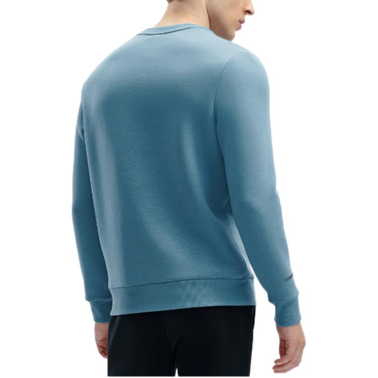 Fila Letter Print Casual Pullover Knit Sweatshirt Men Sweatshirt Dreamy-Blue F11M412207F-BU
