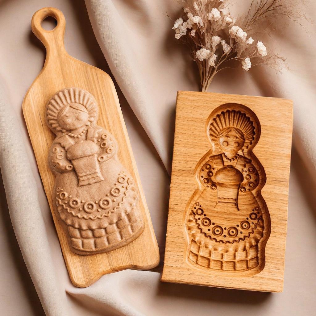 Easter Christmas 3D Wooden Cookie Mold Gingerbread Mould Carved Decoration Stamp Embossing Craft Decorating Baking Tools M531 1