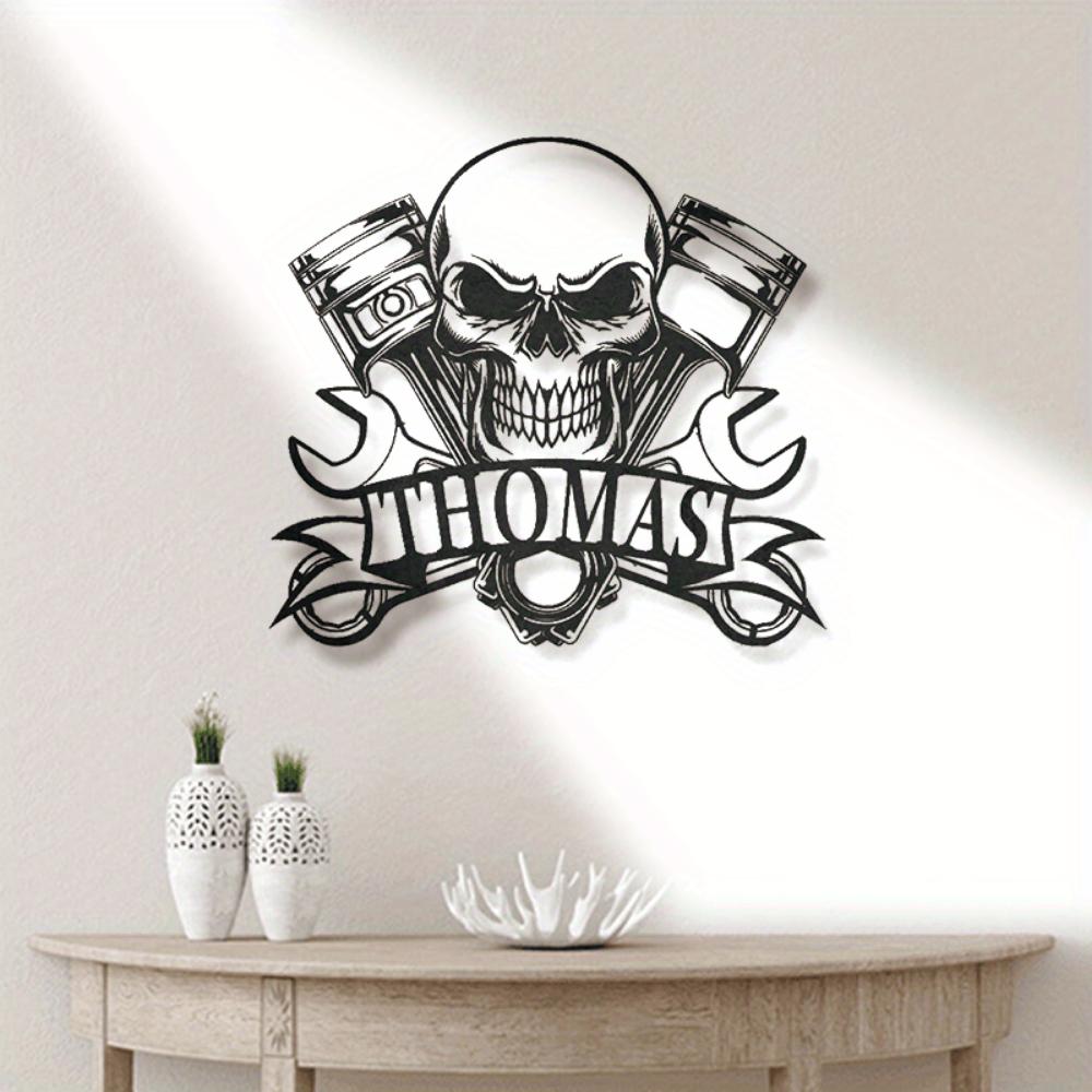 Unique Tailored Metal Wall Art Skull Mechanic Tool Repair Sign Workshop Decor