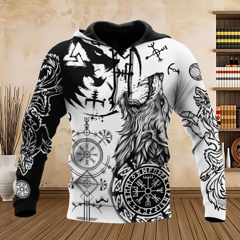 Oversized Tattoo Skeleton Cross Terror Red 3D Printed Men's Hoodie Sweatshirt Topscasual Tracksuits Raven Animal Men Clothing