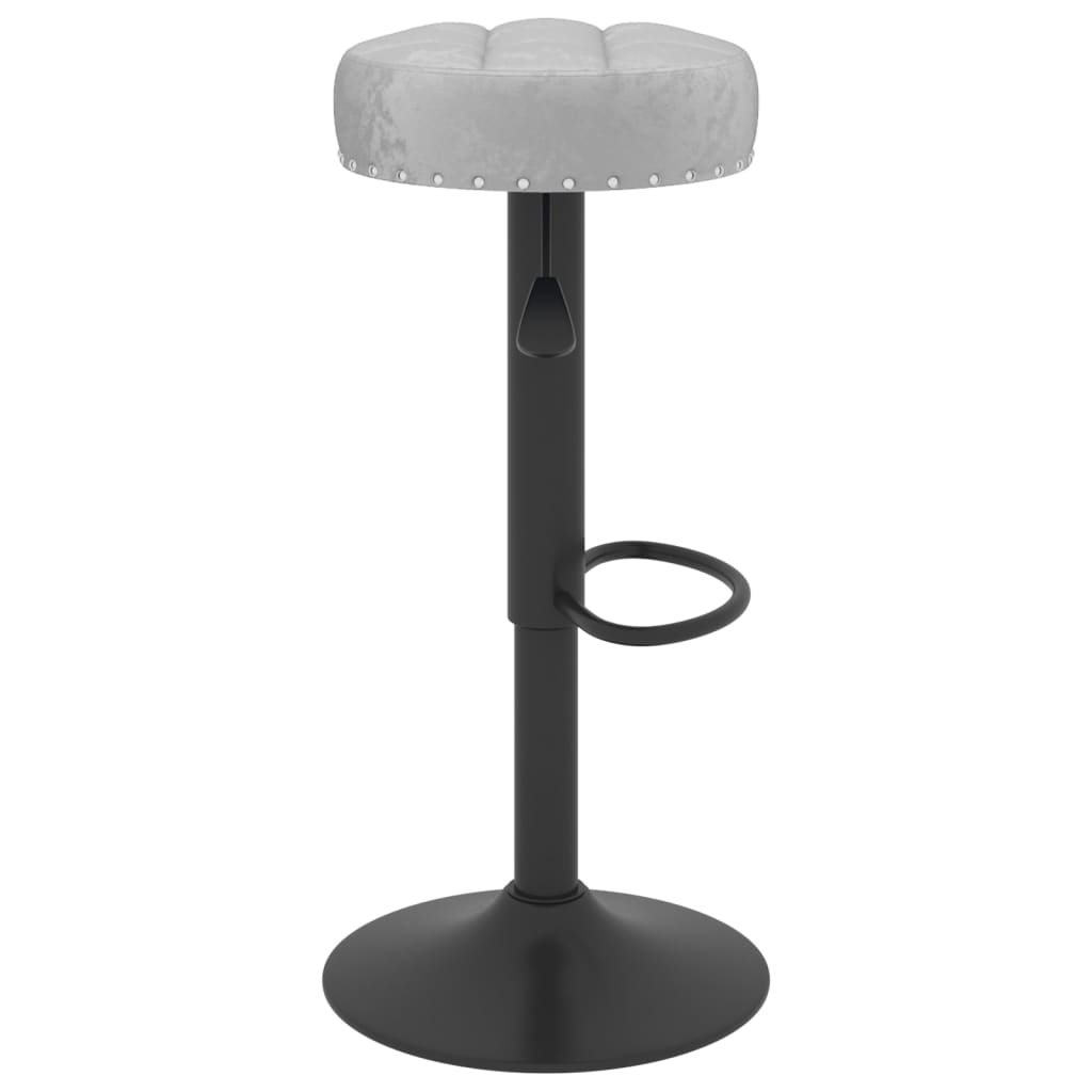 Vidaxl Stołki Barowe, 2 Szt., Szare, Obite Aksamitem