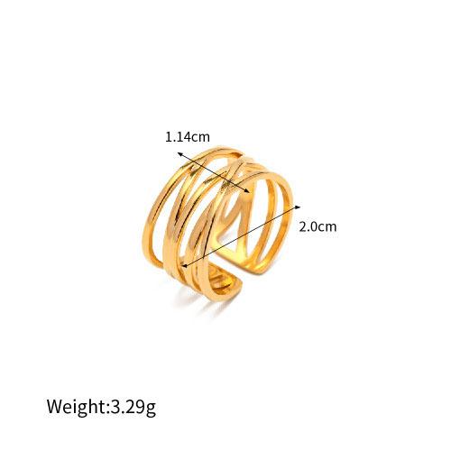 ERESI Fashion Rings Adjustable PVD 18k Gold Plated Stainless Steel Ring Waterproof Statement Rings Jewelry Women