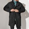 Men's Solid Color Splicing Button Pocket Work Jacket Men's Casual Long Coat