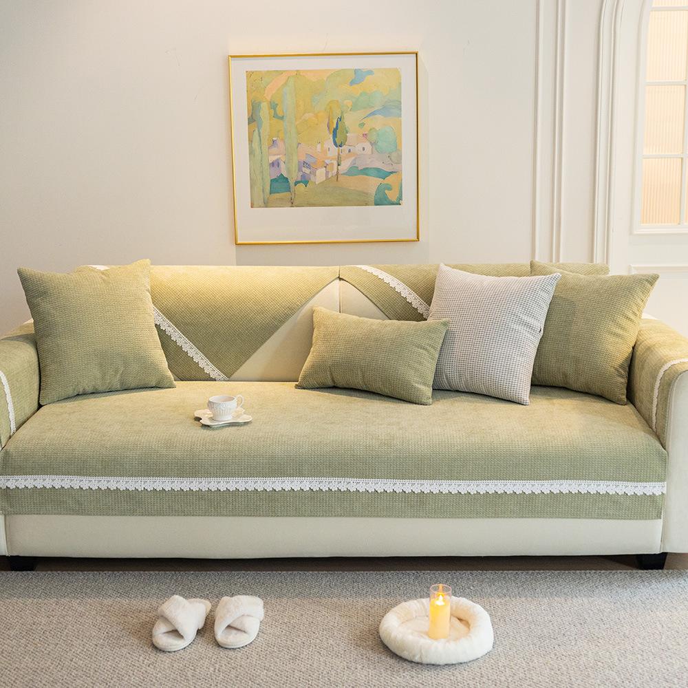 Chenille Sofa Cushion Four Seasons Universal Leather Sofa Cover Anti-Scratching Cushion Anti-Slip Cover Cloth Cushion