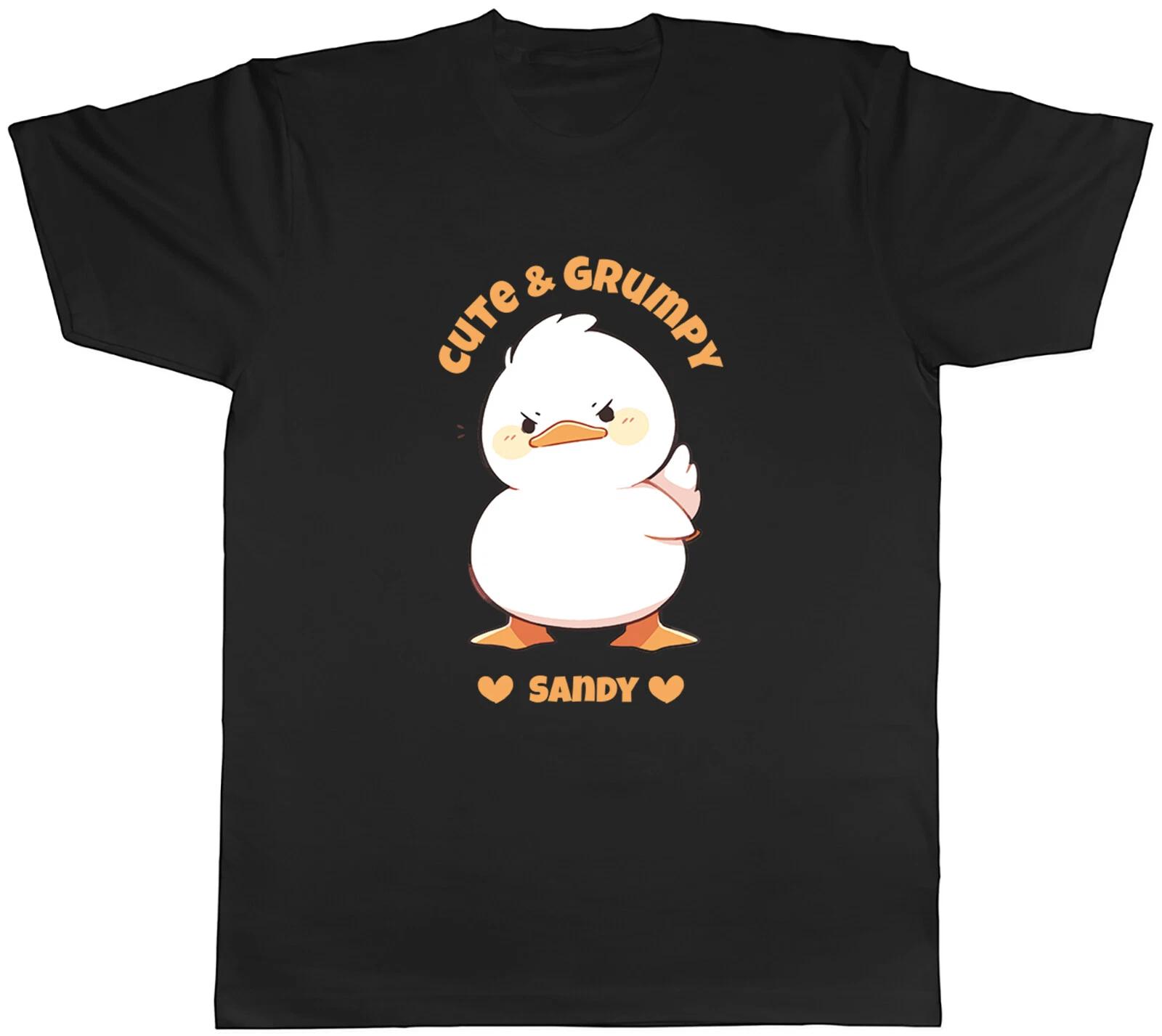 Personalised Duck Cute & Grumpy Mens T-Shirt Funny Bird Tee Gift XS