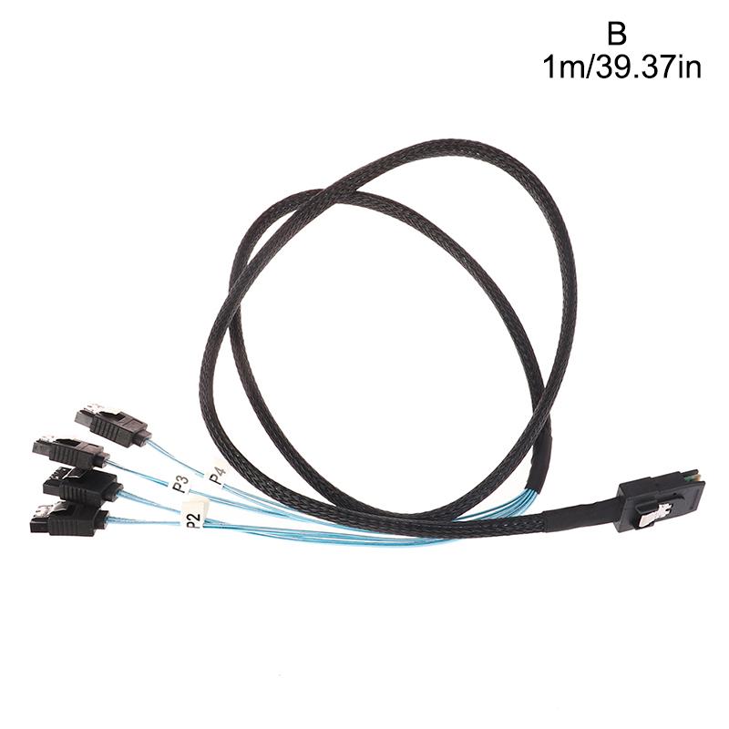 Sas Sata Kabel Mini-Sas Sff-8087 Zu 4 Sata Kabel Mini Sas 4I Sff8087 36P Zu 4 Sata 7P Kabel 12Gbps 1/0.5M Festplattendaten