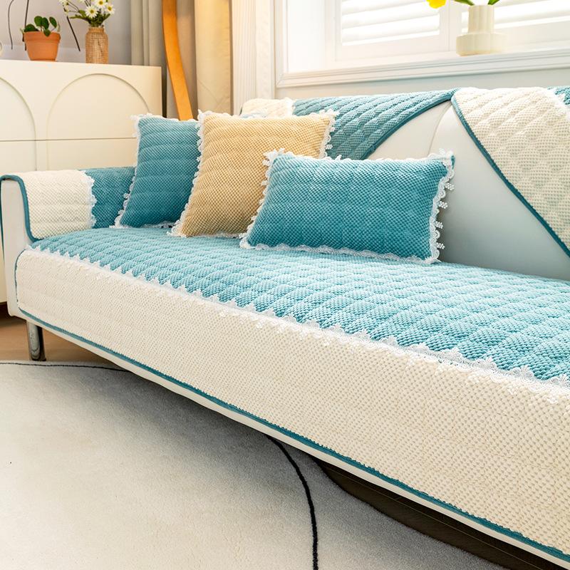 

Вельветовая подушка для дивана универсальная для всех сезонов, плюшевая подушка для сиденья, нескользящий чехол для дивана 2025 новый осенне-зимний чехол, зимний 30*50cm