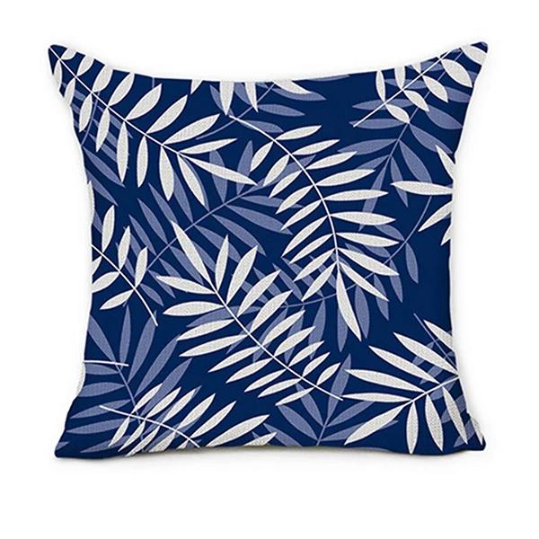 Dark Blue Geometric Petal Linen Pillowcase Sofa Cushion Cover Home Decoration Can Be For You 40X40 45X45 50X50 60X60