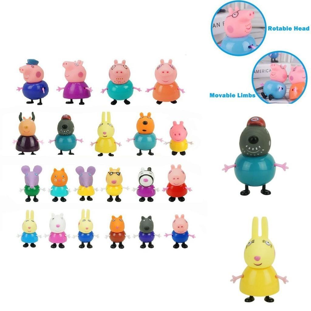 Colorful Eco-friendly Peppa Pig Family Friends Action Figures For Kids 25pcs Set